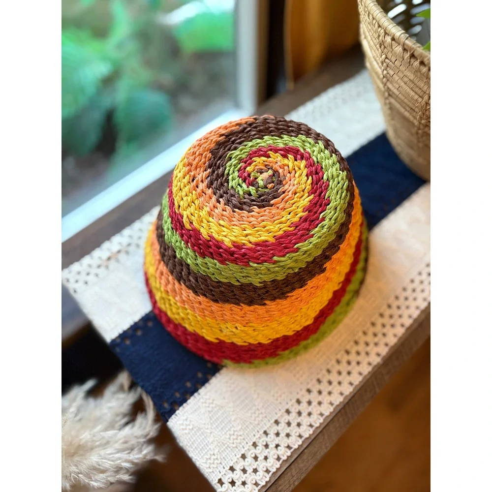 H&H Tulum Multicolored Paper Fiber Basket 10inches